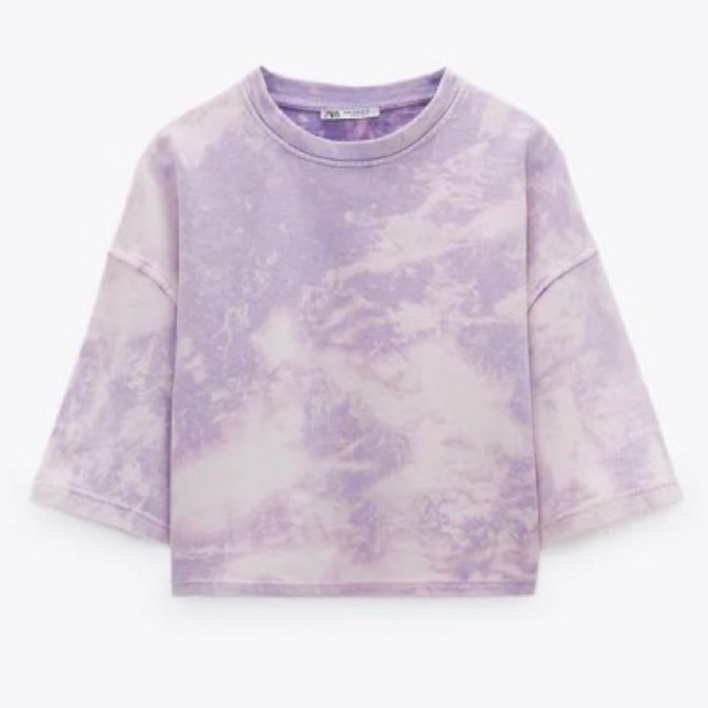 Zara tie-dye cropped tee